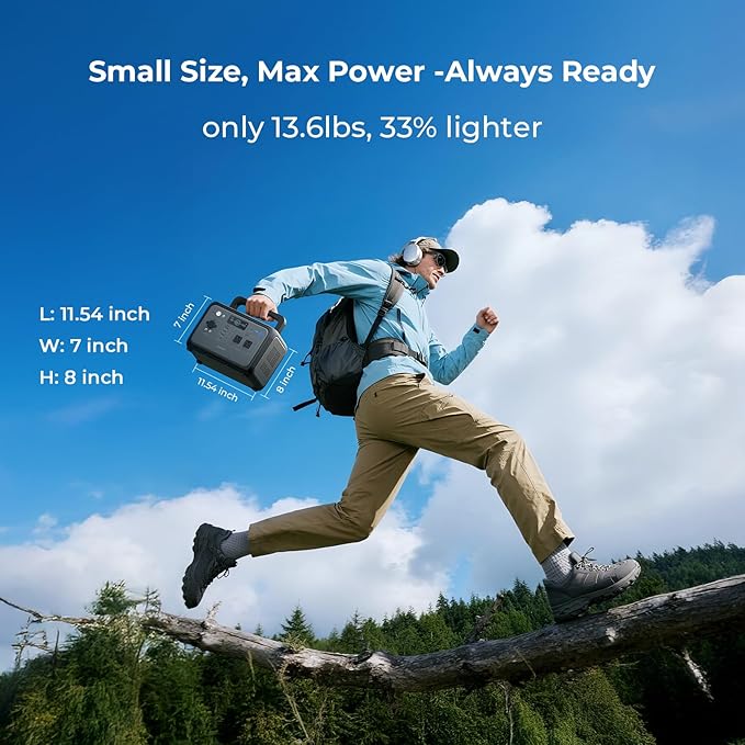 OUKITEL Portable Power Station 800W, 512Wh Solar Generator LiFePO4 Battery Backup for Emergency Home Camping RVs