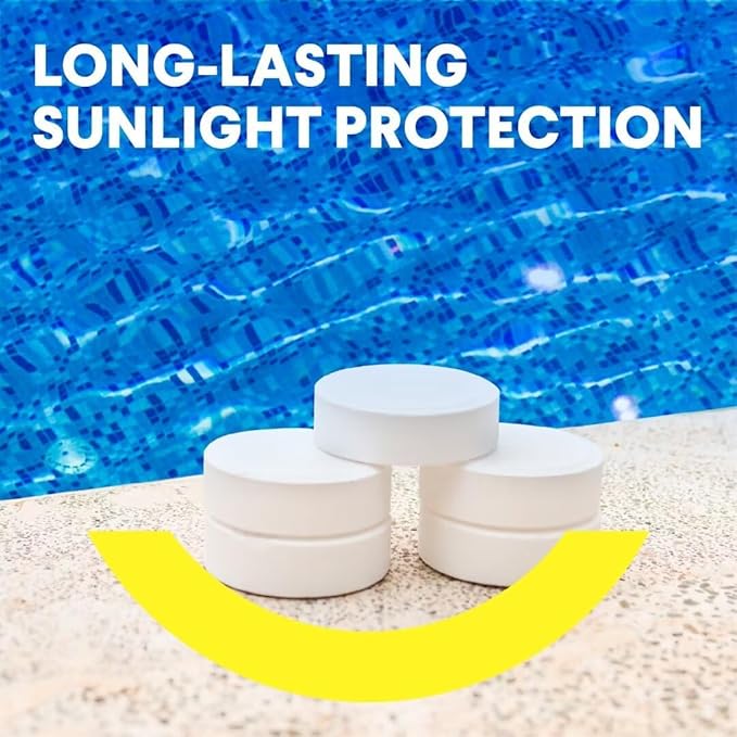 PROFELIZ Pool Chlorine Tablets 3 Inch, Slow-Dissolving Spa Sanitizer Eliminate Bacteria Algae Stabilized Chlorine for Swimming Pools Hot Tubs Spa Treatment (40lbs)