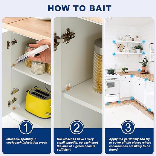 Roach Gel Bait Insect Control Indoor Ready to Use Roach Killer - 4Tubes x 30gms