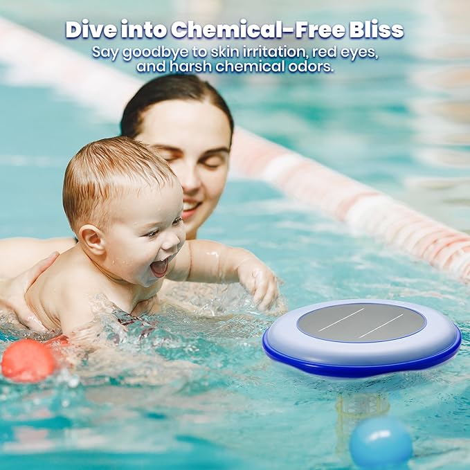 Airthereal S6 Square Solar Pool Ionizer - Keeps Pool Water Crystal Clear, 85% Less Chlorine Usage, Water Purifier Ionizer Purify up to 35,000 Gal of Water for Fresh, Salt Water Pools and Spas, 2-Pack