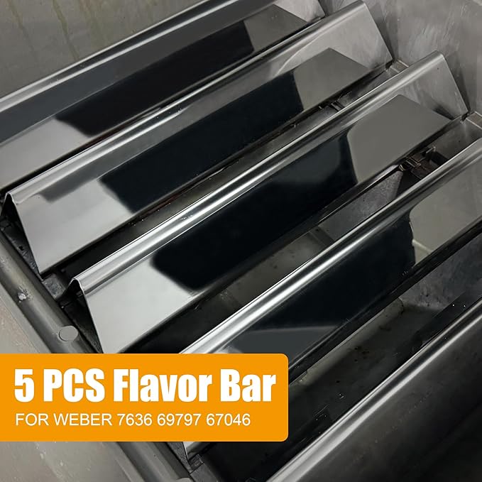 7636 Flavorizer Bars for Weber GS4 Spirit 2 Spirit I 300 Series Spirit E310 S310 E320 S320 Gas Grill with Front Control Knobs,Replacement Part for Weber 67046,5 Pack Stainless Steel Flavor Bars