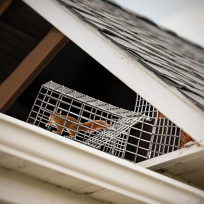 2Sets One Way Squirrel Door Excluders, Animal Excluder Cage, Humane Squirrels, Chipmunks Contactless Excluder, for Outdoor Spaces Like Attics, Chimneys - Includes Full Installation Kit