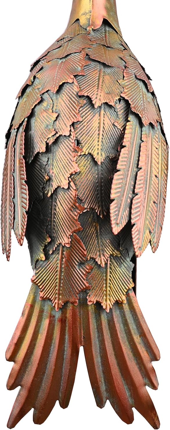 QNGCOLRCY 2pcs Crane Garden Statues, Metal Crane Outdoor, Blue Heron Sculpture Metal Yard Art, Large Garden Heron Lawn Ornaments for Backyard Pond Patio Porch Outside Decorations