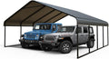 RV Metal 20x20FT Carport Canopy Heavy Duty Carports Kits for Garage,Aluminum Car Ports with Steel Shelter Frame Cover for 2 Car or Boats