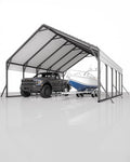 Garveelife 20'x25'x13' Metal Carport for 2 Cars, Heavy Duty Car Ports for Heavy Snow, Reinforced Frame, Tall Metal Car Ports for Bass Boats, Full-Sized Pickup Trucks, and Tractors, N.W. 980 Lbs