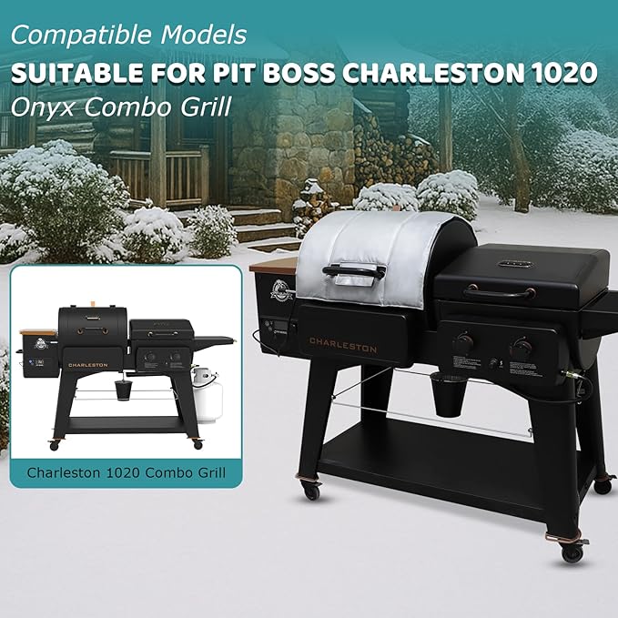 Insulation Blanket for Pit Boss Charleston 1020 Combo Grill,PB1020NX Smoker Blanket Insulated Pitboss Thermal Replacement Parts for Pit Boss 1020 Blanket Winter Insulation Accessories