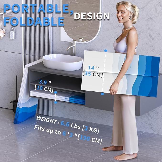 WAVYEASE® Portable Bath Tub for Adults -(31.5"L x 26"H) Foldable Cold Plunge Tub for Recovery - Collapsible Soaking Bath Tub for Shower Stall - Outdoor Ice Bathtub for Athletes (White)