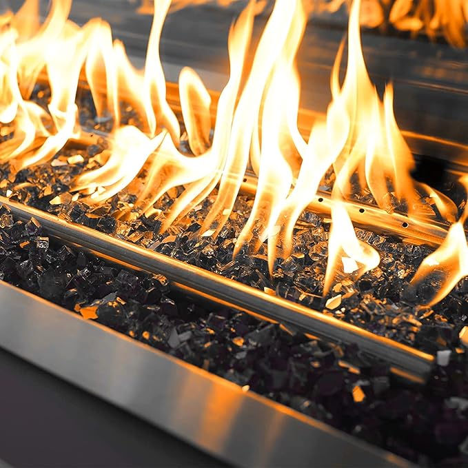 Onlyfire 10 pounds Fire Glass for Propane Fire Pit and Gas Fireplace, 1/4 Inch Reflective Firepit Glass Rocks for Fire Pit Table and Fire Bowl, High Luster Onyx Black