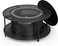 Kurapika 37 inch Smokeless Firepit with Removable Base for Ash, Wood Burning Fire Pits for Camping, Low Smoke for Outside, Easy for Cleaning, Ideal for 6 or More People