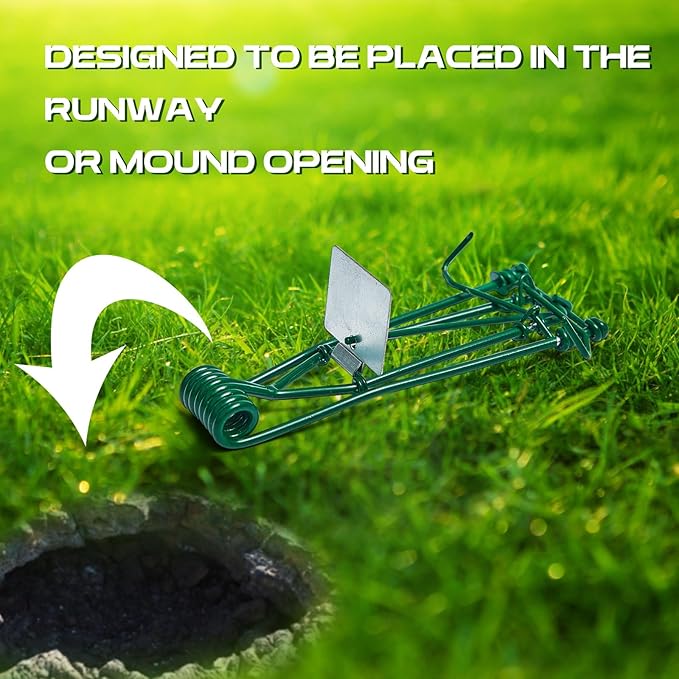 Qualirey 24 Pcs Outdoor Gopher Trap Easy Set Mole Trap Weather Resistant Gopher Killer Vole Killer for Lawn Garden Farm (Green)