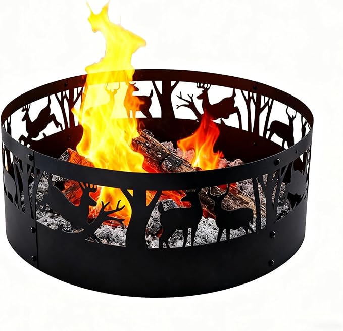 Fire Pit Ring Heavy Duty: 36X12Inch Smokeless Steel Insert for Outdoor Camping Garden Patio Backyard