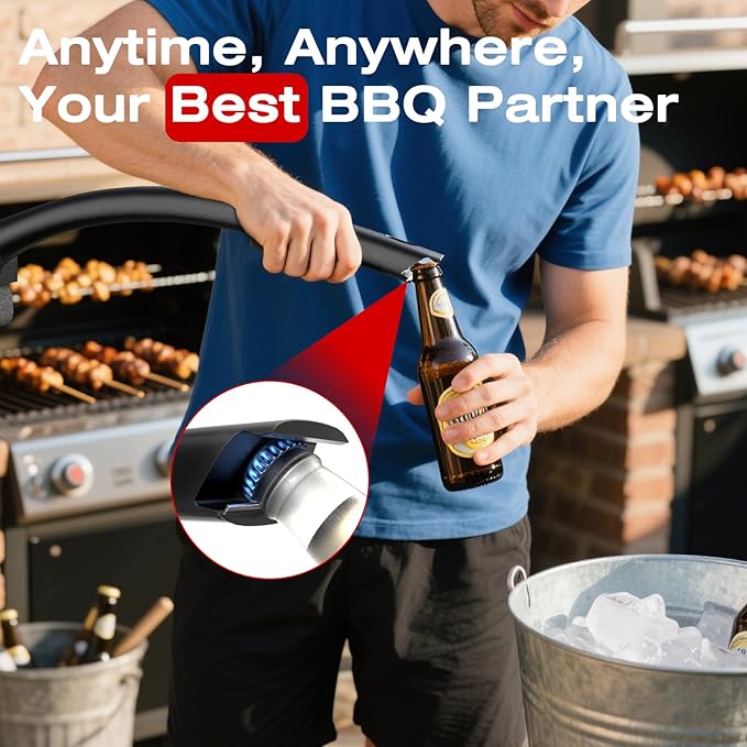Purgreat Grill Brush for Outdoor BBQ - Replaceable Bristle Free Heading and Reinforced Scraper - Safe BBQ Brushes for Porcelain/Gas/Charcoal/Smoker/Cast Iron Grill - Cleaning Brush(Black)