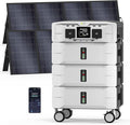 IEE SP5000 7680Wh Solar Power Station, 5000W(9000 Peak) AC Output, 120V/240V Split Phase LFP Battery with 2x400W Solar Panels, 1.6h Fast Charge Portable Power Generator for Home Backup, Emergency, RV