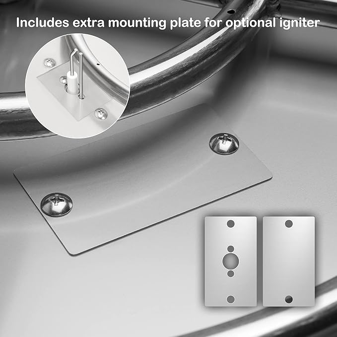 Stanbroil 25 Inch Drop-in Round Gas Fire Pit Kit with Spark Ignition, Propane Gas Version, 304 Stainless Steel