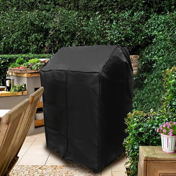 CT Copper Tailor 32 Inch Outdoor 4 Burner BBQ Gas Grill Cover, Black, Heavy Duty Waterproof 600D Oxford, 32" W x 26" D x 48.5" H