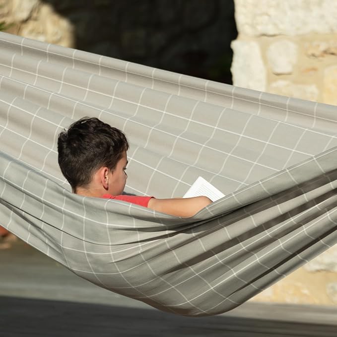LA SIESTA Brisa Classic Hammock, Handmade, Weather-Resistant, Tear-Resistant Hammock for Indoor & Outdoor Relaxation, Size-King - Almond