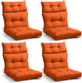 EAGLE PEAK Tufted Outdoor/Indoor High Back Patio Chair Cushions, Set of 4, 46'' x 22'', Burnt Orange