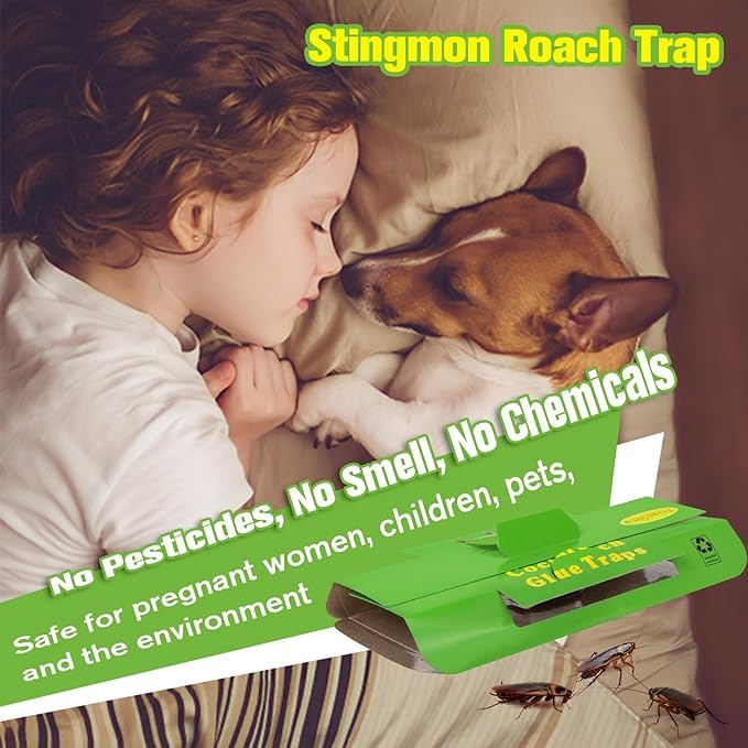 18 Pack Roach Traps Indoor Roach Killer Indoor Infestation, Cockroach Killer Indoors Home Cockroach Trap Sticky Traps for Insects