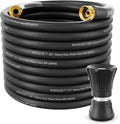 SPECILITE 3/4" Garden Hose 100 ft with High Flow Nozzle, Heavy Duty Flexible Hybrid Rubber Water Hose for Outdoor, Lightweight, Leak-Proof, No-Kink, 3/4"Brass Fittings,Black