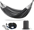 CHULIM Brazilian Double Hammock with Tree Straps,Extra Large 94x63IN,2 Persons Hammock for Backyard Patio Outdoor and Indoor,450lbs Weight Capacity,Soft Woven Cotton Fabric - Dark Grey