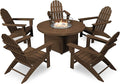 POLYWOOD Vineyard 6-Piece Adirondack Chair Conversation Set with Fire Pit Table