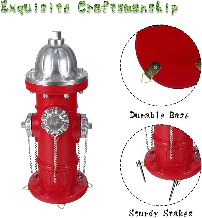 MARYTUMM Dog Fire Hydrant Statue Puppy Pee Post and Gift for Fireman, Fire Hydrant Garden Decor Statue Large, Fire Hydrant for Dog