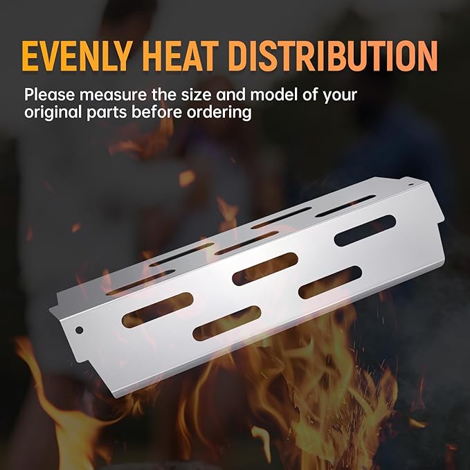 RuiTEERS Grill Flavorizer Bars Heat Deflectors BBQ Gas Grill Replacement Parts for Weber Genesis II E-410, S-410, LX E-440, S-440, Weber 66041, 66033, 66796, 17" Stainless Steel Grill Heat Plate