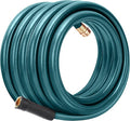 Worth Long Lead-in Green Garden Hose 5/8 in. x 50 ft. -Kink Free, No Leaking, Male/Female Fittings -Heavy Duty Durable Flexible Lightweight Water Pipe -Brass Aluminum Ends for Household & Yard Use