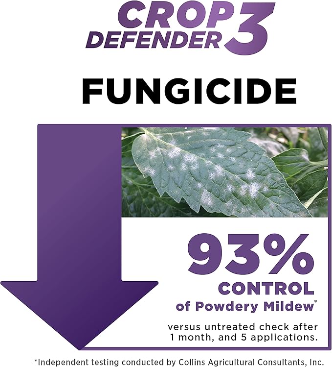 Grower's Ally Crop Defender 3 Concentrate - Natural Miticide, Insecticide, Fungicide Control for Plants - OMRI Listed Garden Safe Spray Killer for Powdery Mildew & Mites - 1 Quart, Makes 100 Gallons