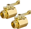 HQMPC Super Heavy Duty 3/4" Brass Shut Off Valve Garden Hose Shut Off Valve Garden Hose Connector 2 PCS