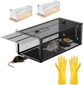 Humane Rat Traps - Large 12.5 Inches Upgraded Mouse Trap for Outdoors & Indoors - Reusable Rat Trap Cage for Mouse and Small Animals - Effective Quick Simple to Use (3-Pack)