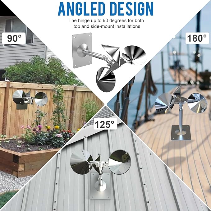 2 Pack Bird Reflectors Spinning Wind Powered，Bird Scare Reflective Device Keep Bird Pigeon Woodpeckers and Sparrows Away for Outdoor Patio, Yard, Garden, Rooftop and Vegetable Gardens