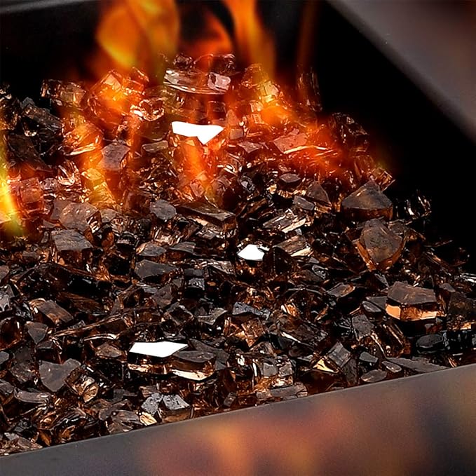 Onlyfire 10-Pounds High Luster Fire Glass for Natural or Propane Fire Pit Fireplace & Landscaping, 1/2-Inch Copper