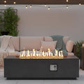 60" MGO Propane Fire Pit Table, 60,000 BTU Rectangular Gas Fire Pit for Outside Patio, Backyard, Pool, Free Lava Rocks & Rain Cover, Dark Gray
