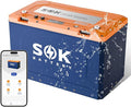 SOK Battery 24V 150Ah Deep Cycle LiFePO4 Battery 8000+ Cycles with Built-in Heater (-4℉/-20℃), Marine Grade IP67 | Bluetooth CAN Communication for Home Backup RV Off-Grid Solar Marine Boat