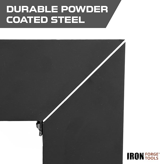 Iron Forge Tools Square Fire Pit Ring 36 Inch Outer/30 Inch Inner - Outdoor Heavy Duty Metal Smokeless Fire Ring Insert Liner - Patent Pending (36x30x10)