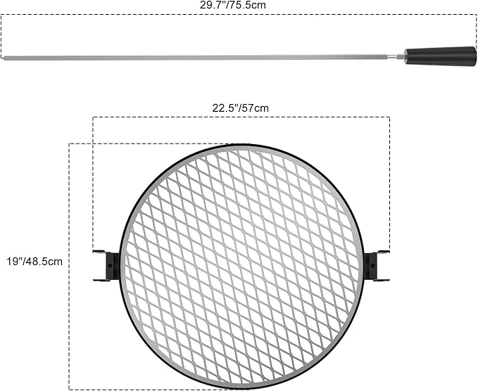 only fire Santa-Maria Style Rotisserie Rotating System for Solo Stove Bonfire 19.5" Smokeless Fire Pit - Global Patent