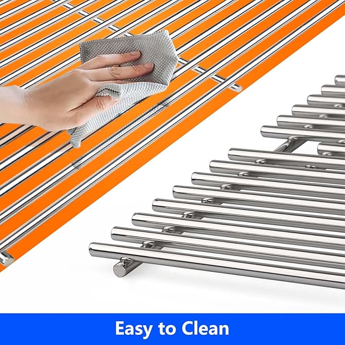 Grill Grates for Nexgrill 4 Burner 720-0830H 720-0830D 720-0670A 720-0783C 720-0783E 720-0958A, 17" Stainless Replacement Parts for 5 Burner 720-0888N Charbroil 463241113 463446015, Kenmore Gas Grill