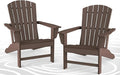 BRIOPAWS Adirondack-Chairs-Set of 2 | Brownwood Grain |Fire Pit Chair | Oversized | HDPE Plastic | Weather Resistant | for Deck Outdoor Poolside Campfire
