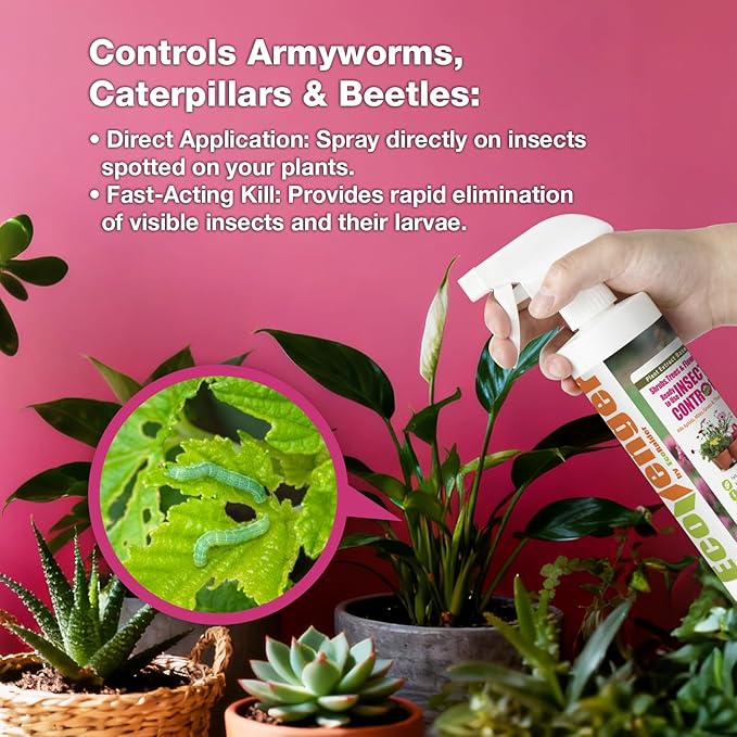 EcoVenger (by EcoRaider) Garden & Plant Insect Control 16 oz, Kills Aphids, Mealybugs, Red Spiders, Armyworms and Gnats All Stages and Eggs, Indoor/Outdoor, Plant-Based, Non-Toxic Child & Pet Safe