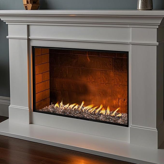 Skyflame High Luster 10-Pound Regular Fire Glass for Fire Pit Fireplace Garden Landscaping Bronze 1/4" Size
