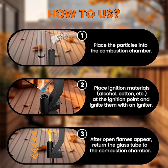 62 Inches Wood Pellet Heater - Patio Heater Wood Pellet Stove with Thickened Base - Smokeless Pellet Fire Pits for Outside - Patio Rocket Stove for Camping Garden Picnic