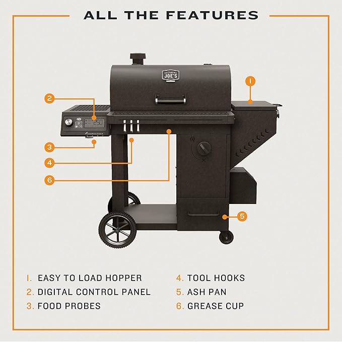 Oklahoma Joe's Tahoma Auto-Feed Charcoal 900 Deluxe Smoker and Grill, Black - 24203105