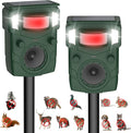 Solar Ultrasonic Animal Repellent, Multi-Modes Deer Repellent Devices,Cat Deterrent Outdoor, Squirrel Raccoon Dog Deterrent with Motion Sensor & Ultrasonic Waves for Garden Yard 2PC