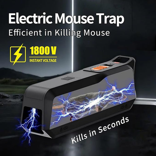 2 Pack Electronic Mouse Trap, Effective Electric Mouse Trap Zapper with Pet-Safe Design and No-Touch Disposal, High-Power Indoor Rodent and Mice Trap for Home, Kitchen, Garage, Attic(Black)