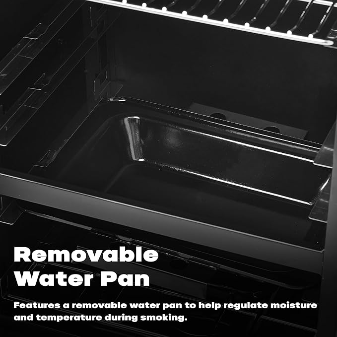 Propane Smoker with Cover, Vertical Gas Smokers Grill with Temperature Control Outdoor Heavy Duty Three Removable Smoking Shelves, New-Model Black