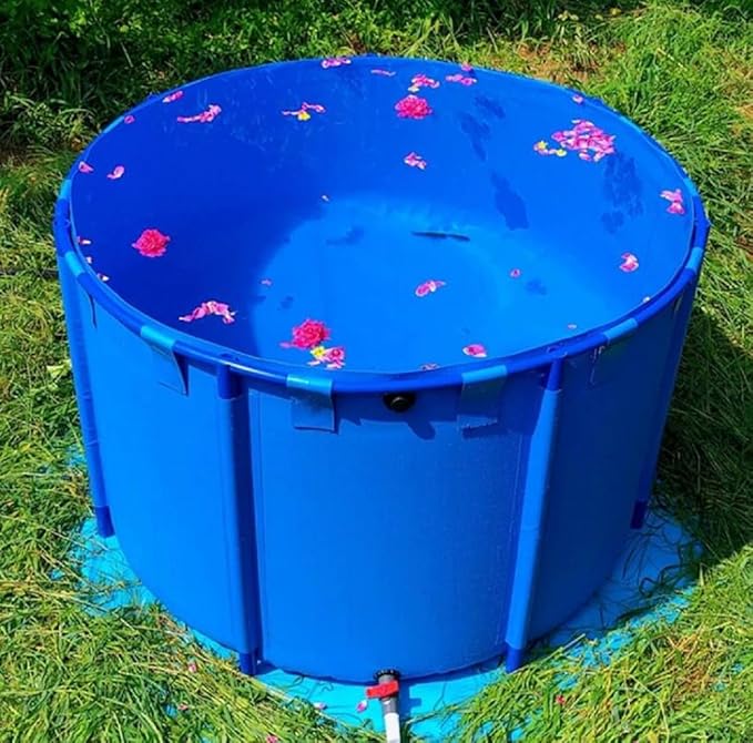 Above Ground Pond,Canvas Fish Pond Pool,PVC Fish Pond,Round Thickening Fish Pond Pool,Pool Above Ground with Durable Framed,for Fish Farming,Aquatic Products Breeding Pond 59 X31.5 in/356Gal