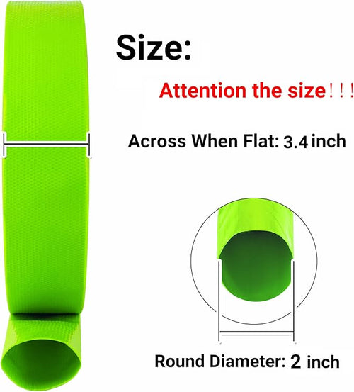 2 inch x 100 FT Pool Backwash Hose, Green Heavy Duty Reinforced PVC Lay Flat Water Discharge Hose for Swimming Pool Filter Pump,with 2 Clamp