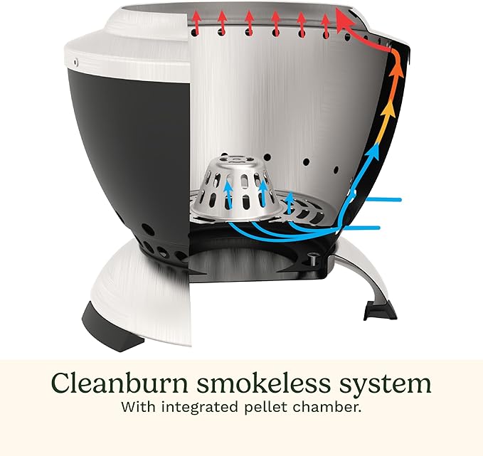 Cuisinart Cleanburn Smokeless Tabletop Fire Pit, 7.5” Lightweight Portable Smokeless Fire Pit with Removable Base for Ash & Carry Bag, Small Outdoor Heater for Patio, Camping & RV, Portable Heater