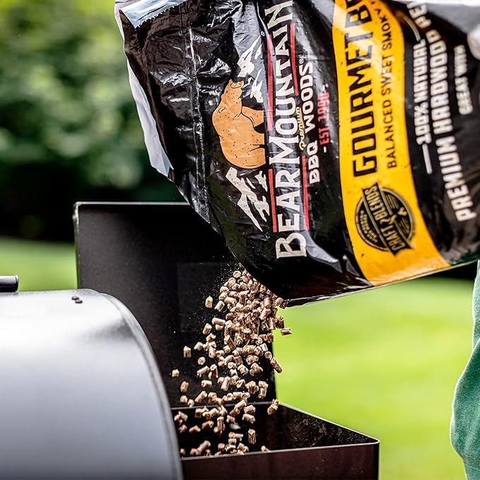 Bear Mountain All Natural Wood Pellets for Smoker, Grill & BBQ, 40 Lbs, Cherry - Premium Hardwood Barbecue Pellet Accessories for Indoor and Outdoor Grilling